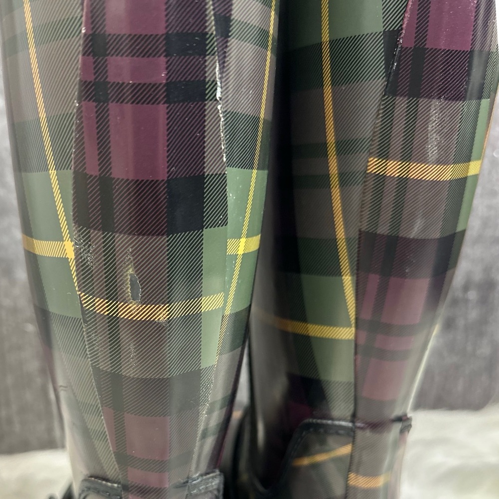 L.L. Bean Plaid Wellies Rainboots [S3065] - Picture 12 of 13